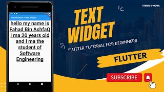 Text Widget in Flutter || flutter tutorial for beginners