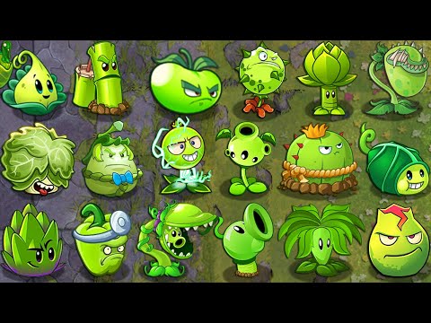 Plants vs Zombies 2 | All GREEN Premium Plants LEVEL 999999 Power-Up!