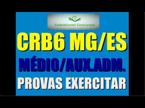 CRB 6 MG ES CONCURSO PÚBLICO PROVAS QUESTÕES SIMULADO CURSO APOSTILA AULA CONSELHO BIBLIOTECONOMIA