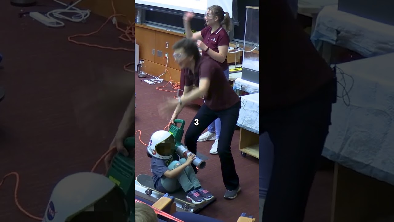 Go into space with a leaf blower! 🚀 #shorts