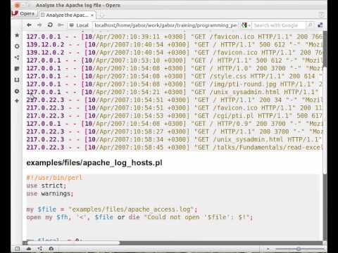 Beginner Perl Maven tutorial 3.13 - Analyze Apache log file