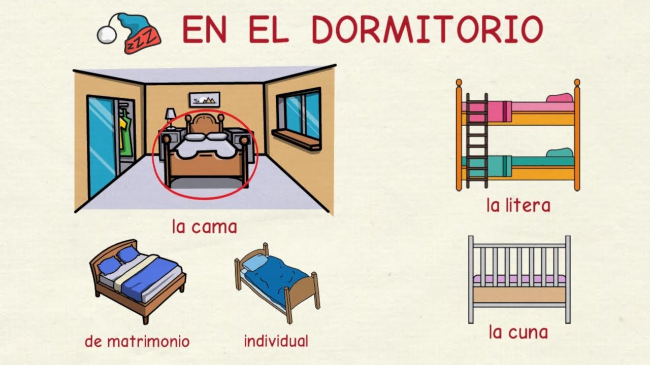 Aprender español: Vocabulario del dormitorio 😴 (nivel intermedio)