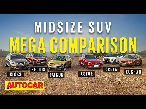 MG Astor vs Kia Seltos vs Hyundai Creta vs VW Taigun vs Skoda Kushaq vs Nissan Kicks | Autocar India