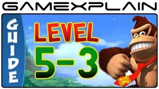 Donkey Kong Country Returns 3D: 5-3 Flutter Flyaway (Puzzle Pieces, KONG Letters Guide, Walkthrough)