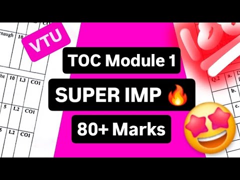 TOC MODULE 1 SUPER IMP 💯🤩 | BCS503 PASSING PACKAGE | TOC IMPORTANT QUESTIONS | 22 Scheme VTU #cse