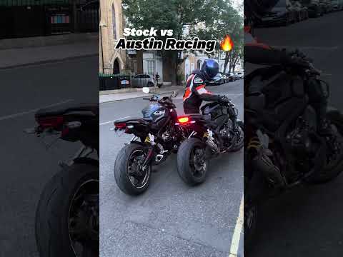Thumbnail for Stock vs Austin Racing Exhaust 🔥            #cb650r #shorts #YouTube shorts #bike #honda