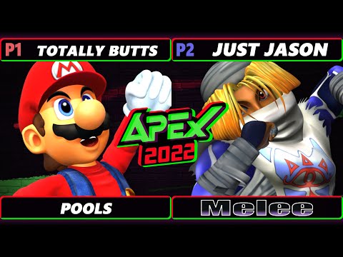 Apex 2022 - Totally Butts (Mario) Vs. Just Jason (Sheik) SSBM Melee Tournament