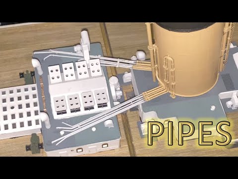 Radio Control Trumpeter 1:200 Titanic Build Part 75 - Pipes