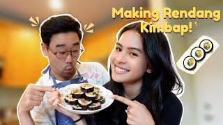 Making Rendang Kimbap! ala Maudy Ayunda and Mas Oppa