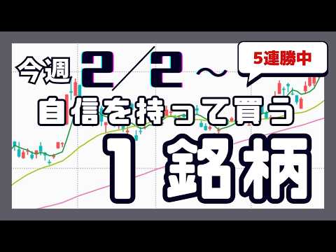 今週注目の株:自信を持って買う銘柄