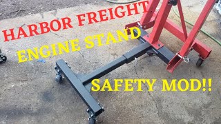 SAFETY MOD FOR HARBOR FREIGHT ENGINE STAND.