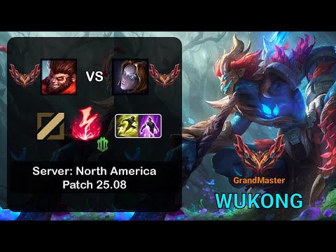 Wukong Mid vs Orianna - NA GrandMaster - Patch 25.08