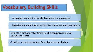 Vocabulary Building Skills
