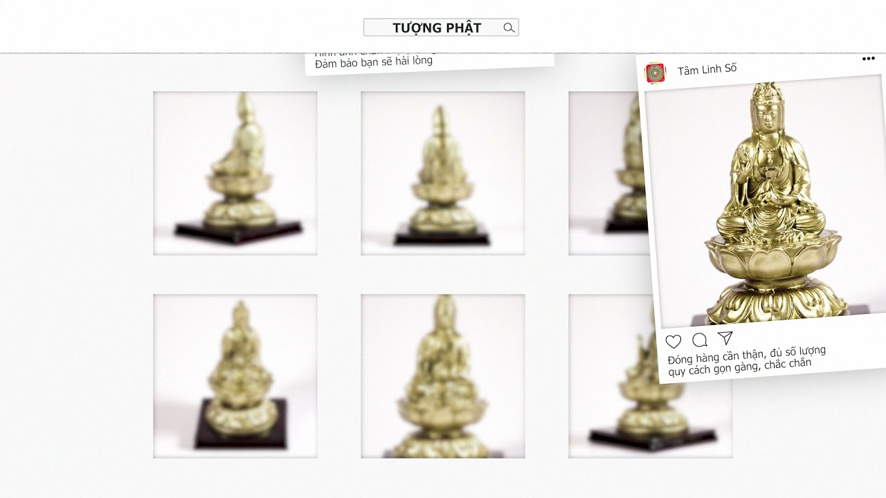 Tượng Quan Âm Bồ Tát ngồi tòa sen có đế mạ đồng - Cao 12cm