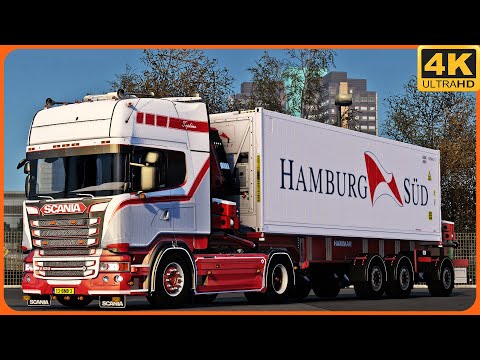 [TS-PC] ETS2 4K | PROMODS | SCANIA R520 V8 (open pipe) | AMSTERDAM 🇳🇱 - CARDIFF 🇬🇧