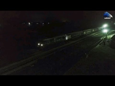 [Drone] LDE2100 60-0638-6 & Marfar VTR Freight Train in Gara Ciucea Station in Noapte/Night