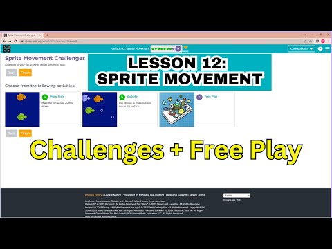 Code.org Lesson 12 Sprite Movement | Unit 3-Interactive Animations and Games | Full Answer Free Play
