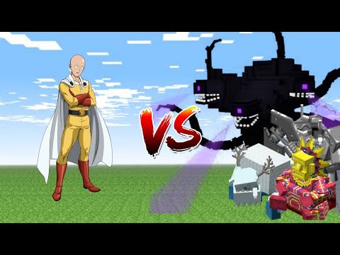 Saitama Vs Mowzies Mobs and Wither Storm || Mob Battles || MCPE || MoonlightYT
