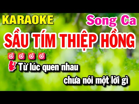 Sầu Tím Thiệp Hồng Karaoke Song Ca NHẠC SỐNG ( Beat Hay ) Huỳnh Lê