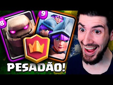 PUSH PESADO COM 3 GOLENS E MOSQUETEIRAS NO CLASH ROYALE