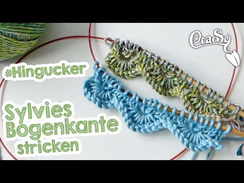 Knitting a scalloped border with stars as a cast-on stitch - Knitting a scalloped border