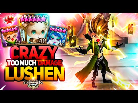 CRAZY DAMAGE LUSHEN + JULIE with DOVA + TEON - Summoners War