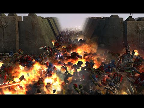 Dawn of war soulstorm 300 space marines  terminators vs Hordes of orks
