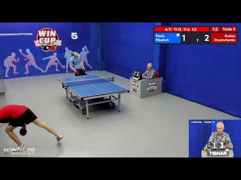 12:30 Плющ Павел 1-3 Онищенко Руслан  стол 5  ЮГ-2  01.06.22