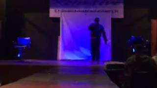 Chevez "Choppy" cuts hair on skates at hairshow