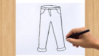 How to Draw Pants Easy | Trousers Drawing Tutorial For Beginners