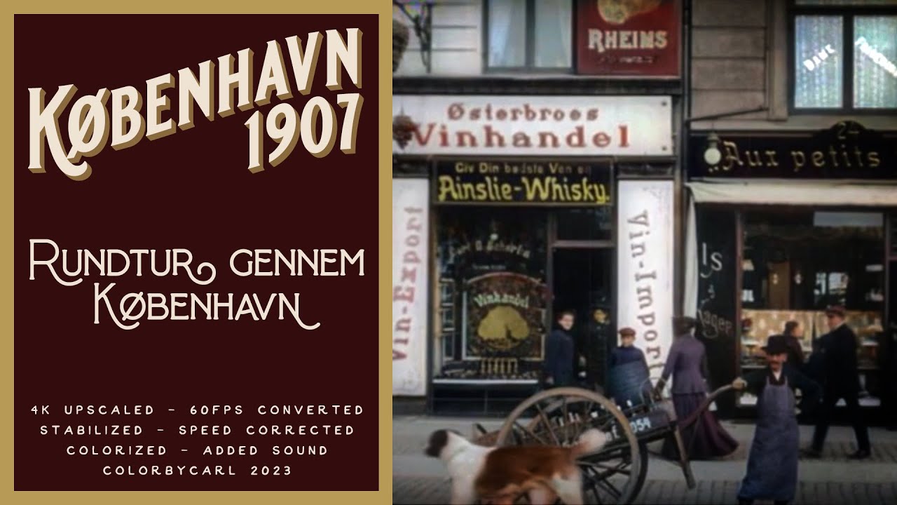 Rundtur gennem København (1905) - Remastered 4K 60fps