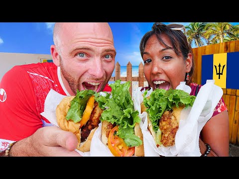 Famous BAJAN FOOD on Pebbles Beach!! Cuzz Cutters & Drinks in Southern Barbados!