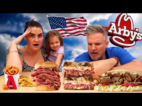 Brits Try Arby's for the first time ! OMG The REUBEN