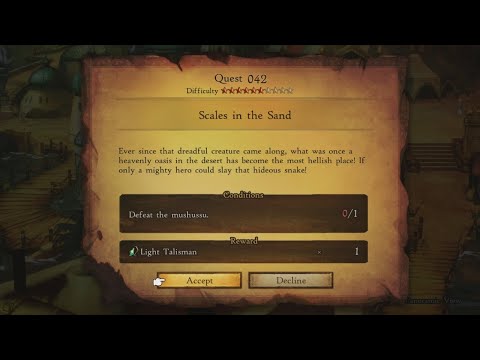 Bravely Default II - 97 - Chapter 2-41 - Side Quest: Scales in the Sand - Boss: Mushussu (Hard)