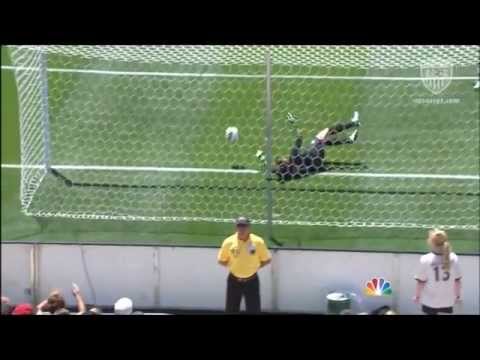 Hope Solo makes an AMAZING save- 6/30/12