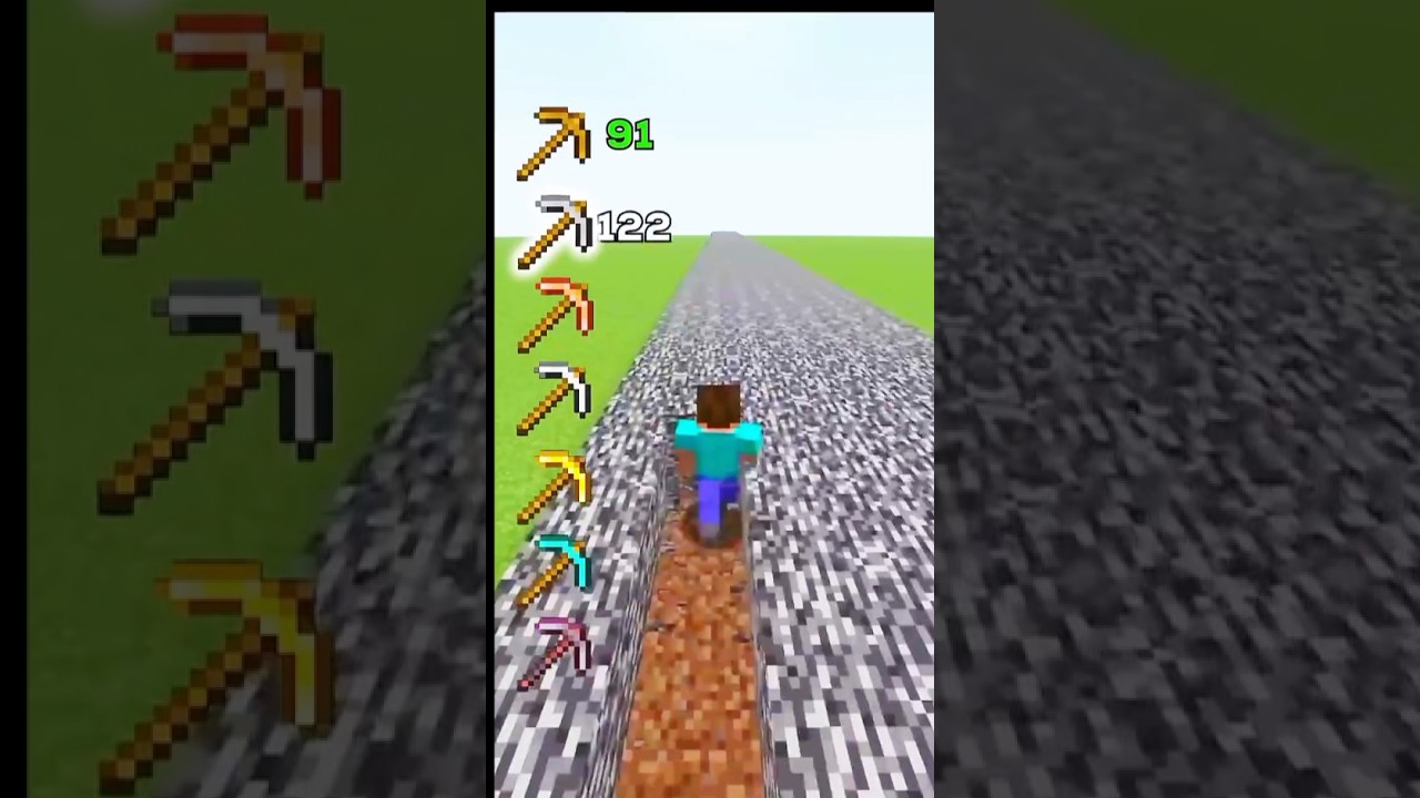How many blocks can each pikaxe Break in minecraft #minecraft#shorts