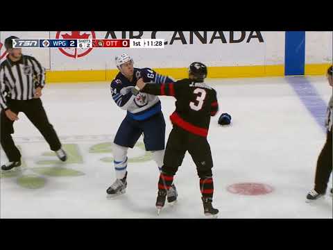 NHL Fight - Jets @ Senators - Stanley vs Brown - 12 04 2021
