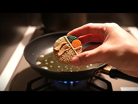 Satisfying ASMR Food Transformation | Tiny Tablet to Full Meal | ラーメンに変身