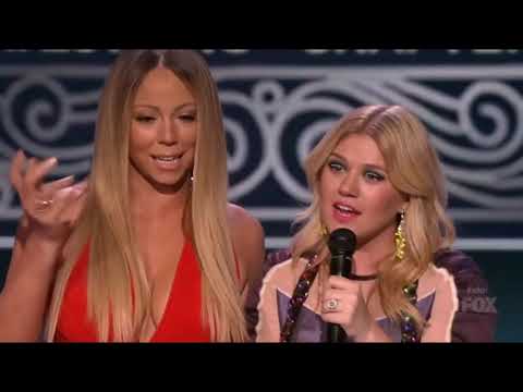 Kelly Clarkson with Mariah Carey on American Idol 2013