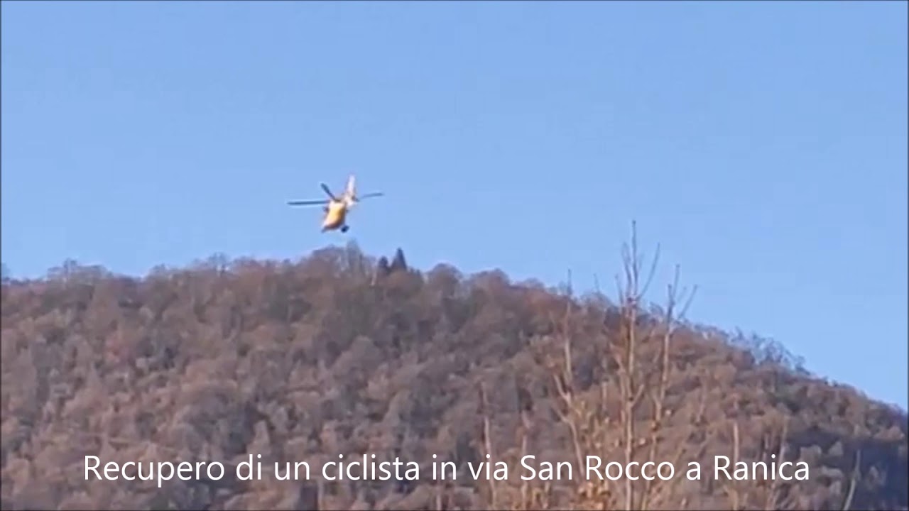 Ranica, elicottero interviene in soccorso ad un ciclista