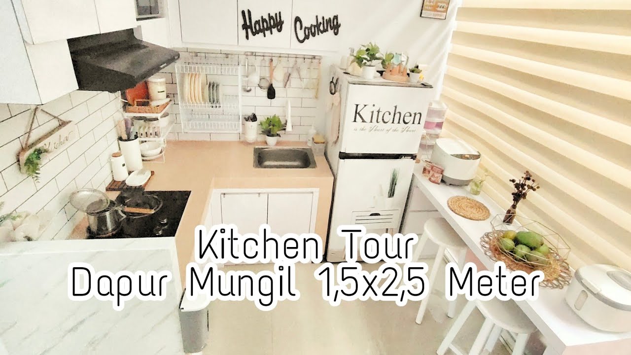 Kitchen Tour 🏡 Dapur Sempit 1,5x2,5 Meter Lengkap dengan Meja Makan Ala Mini Bar Aesthetic ✨