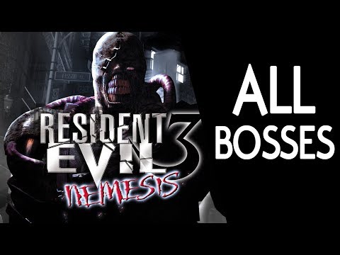 Resident Evil 3 Nemesis - All Boss Fights & Ending / All Bosses (With Cutscenes)