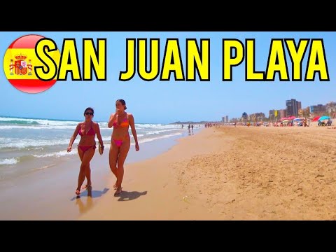 BEACH WALK 4K San Juan PLAYA ALICANTE Costa Blanca SPAIN Summer 2021