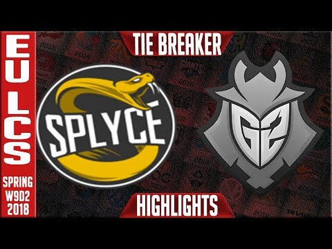SPY vs G2 TIE BREAKER Highlights | EU LCS Week 9 Spring 2018 W9D2 | Splyce vs G2 Esports Highlights