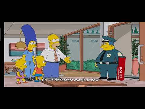 The Simpsons | Wiggum breaks down Simpsons door - Oh, we do that for everyone now