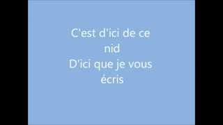 Calogero c&#39;est d&#39;ici que je vous ecris lyrics