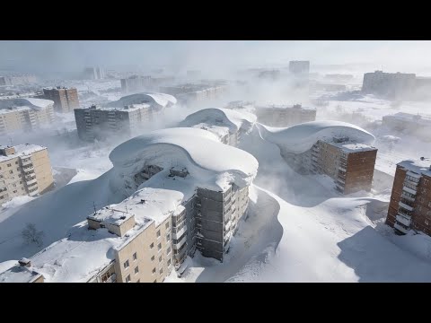 Tragedy in Kamchatka, Russia! Multi-story buildings disappear under snow after cyclone