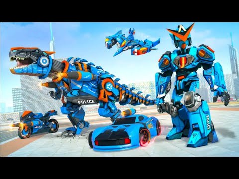 POLICE ROBOT CAR DINO ROBOTS GAME (NEW GAME 2023..