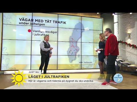 Här är vägarna och tiderna på dygnet du ska undvika i jultrafiken - Nyhetsmorgon (TV4)