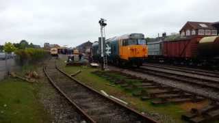 preview picture of video '50019 shunting onto 55026 at Dereham station (Mid-Norfolk Railway)'